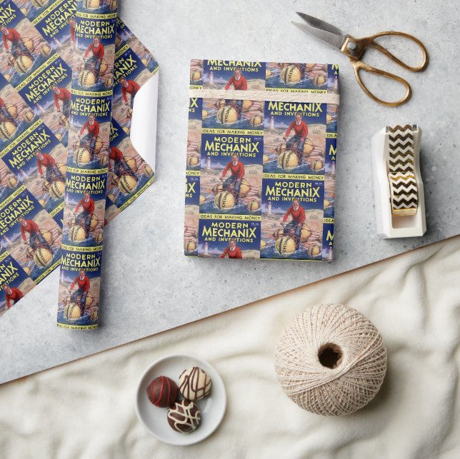Vintage Inventions Magazine Cover Wrapping Paper (Crafts)