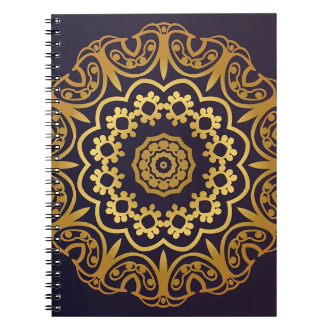 Vintage Invitation card with Mandala pattern. Deco Notebook (Front)