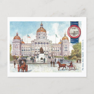 Vintage Iowa Capitol with Seal Postcard