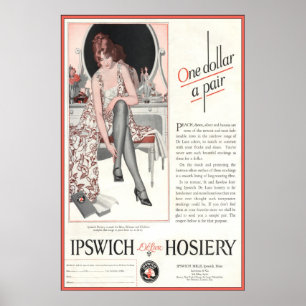Vintage Ipswich Hosiery Ad from 1924 Poster