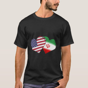 Vintage Iran - American Flag Heart For Iranian T-Shirt