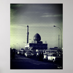 Vintage Iraq Baghdad Buniya Mosque Poster