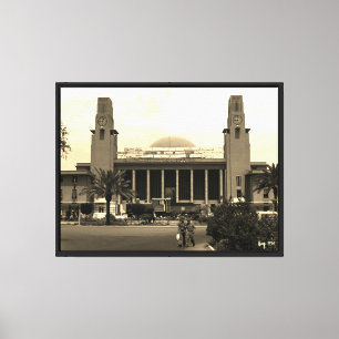 Vintage Iraq Baghdad central railway station Canvas Print
