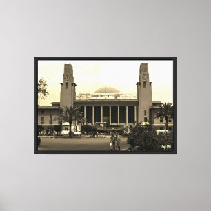 Vintage Iraq Baghdad central railway station Canvas Print