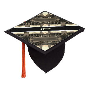 Vintage Iraq Baghdad central railway station Graduation Cap Topper