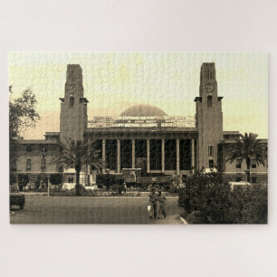 Vintage Iraq Baghdad central railway station Jigsaw Puzzle