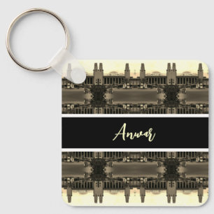 Vintage Iraq Baghdad central railway station Keychain