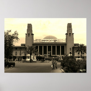 Vintage Iraq Baghdad central railway station Poster