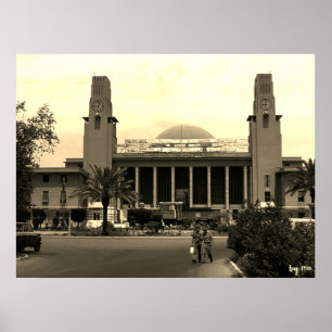 Vintage Iraq Baghdad central railway station Poster