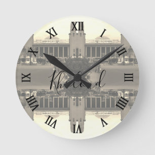 Vintage Iraq Baghdad central railway station Round Clock