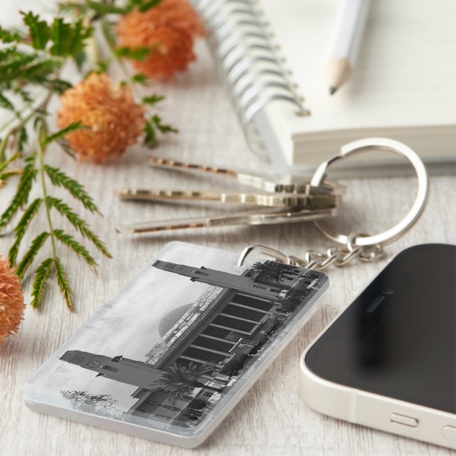 Vintage Iraq Baghdad central railway station Watch Keychain (Front Right)