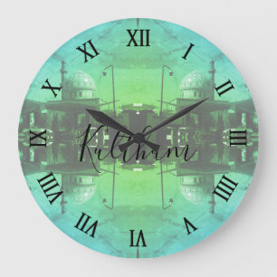 Vintage Iraq Baghdad Gas station at mosque Large Clock