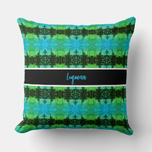 Vintage Iraq Baghdad Gas station at mosque Throw Pillow