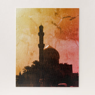 Vintage Iraq Baghdad mosque taxis Jigsaw Puzzle