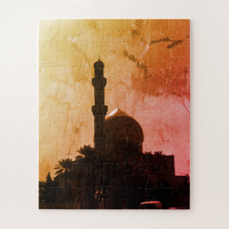 Vintage Iraq Baghdad mosque taxis Jigsaw Puzzle