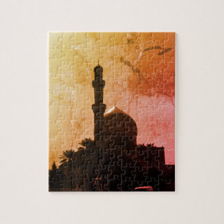 Vintage Iraq Baghdad mosque taxis Jigsaw Puzzle