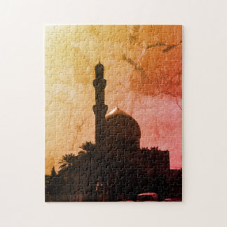 Vintage Iraq Baghdad mosque taxis Jigsaw Puzzle