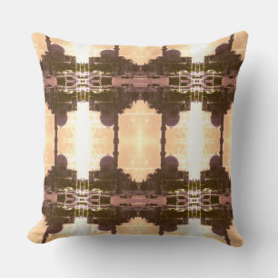 Vintage Iraq Baghdad mosque taxis  Throw Pillow