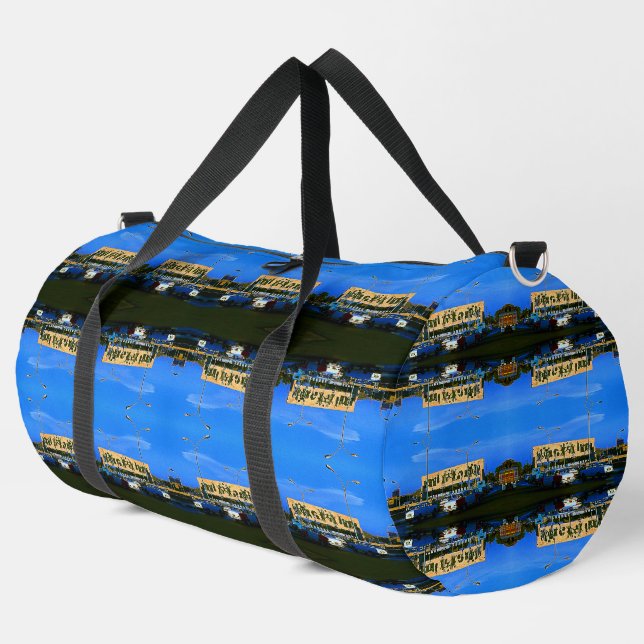 Vintage Iraq Baghdad tahrir square  Duffle Bag (Left Corner)