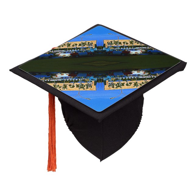Vintage Iraq Baghdad tahrir square  Graduation Cap Topper (Angled)