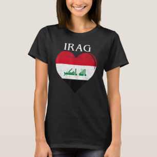 Vintage Iraq Flag Heart For Iraqi T-Shirt