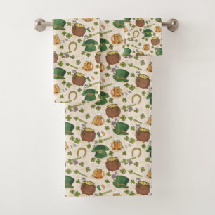 Vintage Ireland Icon Pattern Bath Towel Set