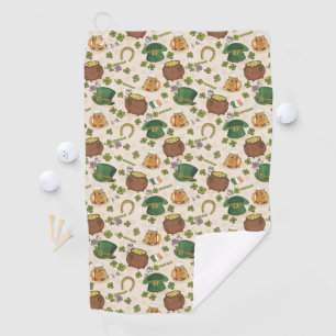 Vintage Ireland Icon Pattern Golf Towel