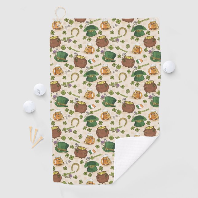 Vintage Ireland Icon Pattern Golf Towel (InSitu)