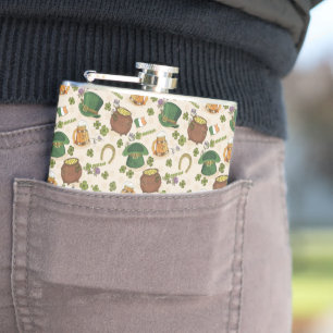Vintage Ireland Icon Pattern Hip Flask