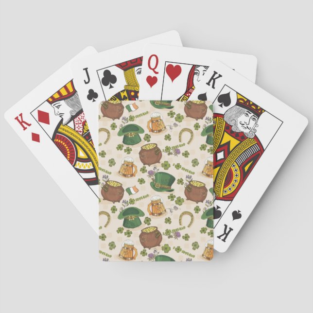 Vintage Ireland Icon Pattern Playing Cards (Back)
