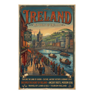Vintage Ireland Travel Poster