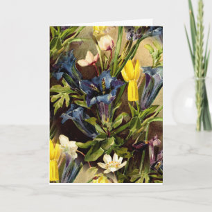 Vintage Iris and Daffodil Mother's Day Card
