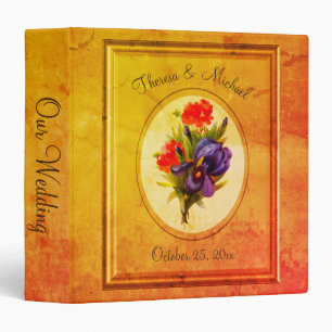 Vintage Iris Bouquet Personalized Wedding  Binder