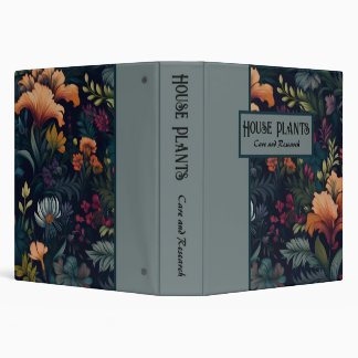 Vintage Iris Pattern House Plant Research Binder