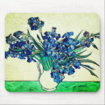 Vintage Irises (1890) by Vincent Van Gogh Mouse Pad<br><div class="desc">Pretty , Vintage , Beautiful painting Vincent Van Gogh Irises (1890). This is an old masterpiece from the dutch master painter Vincent Van Gogh. This fine art old oil painting of has beautiful, vibrant, saturated colour. This old painting depicts a bunch of violet blue irises. Vincent Van Gogh was a...</div>