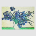 Vintage Irises (1890) by Vincent Van Gogh  Tissue Paper<br><div class="desc">Pretty , Vintage , Beautiful painting Vincent Van Gogh Irises (1890). This is an old masterpiece from the dutch master painter Vincent Van Gogh. This fine art old oil painting of has beautiful, vibrant, saturated colour. This old painting depicts a bunch of violet blue irises. Vincent Van Gogh was a...</div>