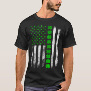 Vintage Irish American Flag Ireland Shamrock St Pa T-Shirt