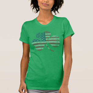 Vintage Irish American Flag Shamrock T-Shirt