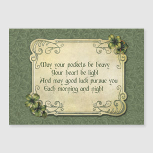 Vintage Irish Blessing and Shamrocks