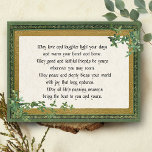 Vintage Irish Blessing & Clover in Ornate Frame Holiday Postcard<br><div class="desc">Traditional Irish blessing in custom Celtic font (can be removed and replaced with your custom text message) in ornate green and gold vintage frame and parchment style paper background with optional decorative clover on top and bottom corners. Back features editable text fields and complementary shamrock graphic.</div>