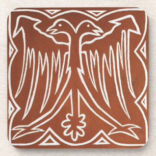 Vintage Irish Celtic Art Design Red Bird Coaster
