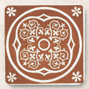 Vintage Irish Celtic Art Design Red Coaster