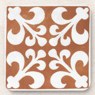 Vintage Irish Celtic Art Design Red Coaster