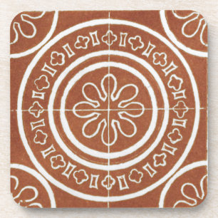 Vintage Irish Celtic Art Design Red Coaster