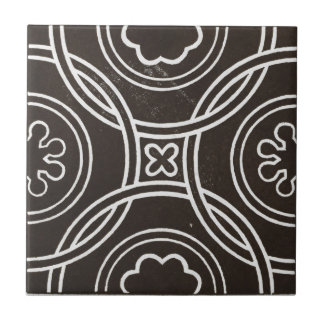 Vintage Irish Ceramic Art Design Black Tile