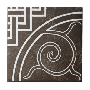 Vintage Irish Ceramic Art Design Black Tile