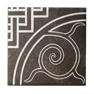 Vintage Irish Ceramic Art Design Black Tile