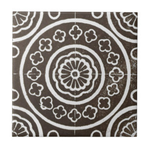 Vintage Irish Ceramic Art Design Black Tile