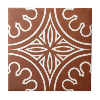 Vintage Irish Ceramic Art Design Red Tile