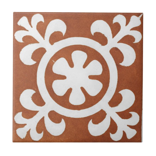 Vintage Irish Ceramic Art Design Red Tile (Front)